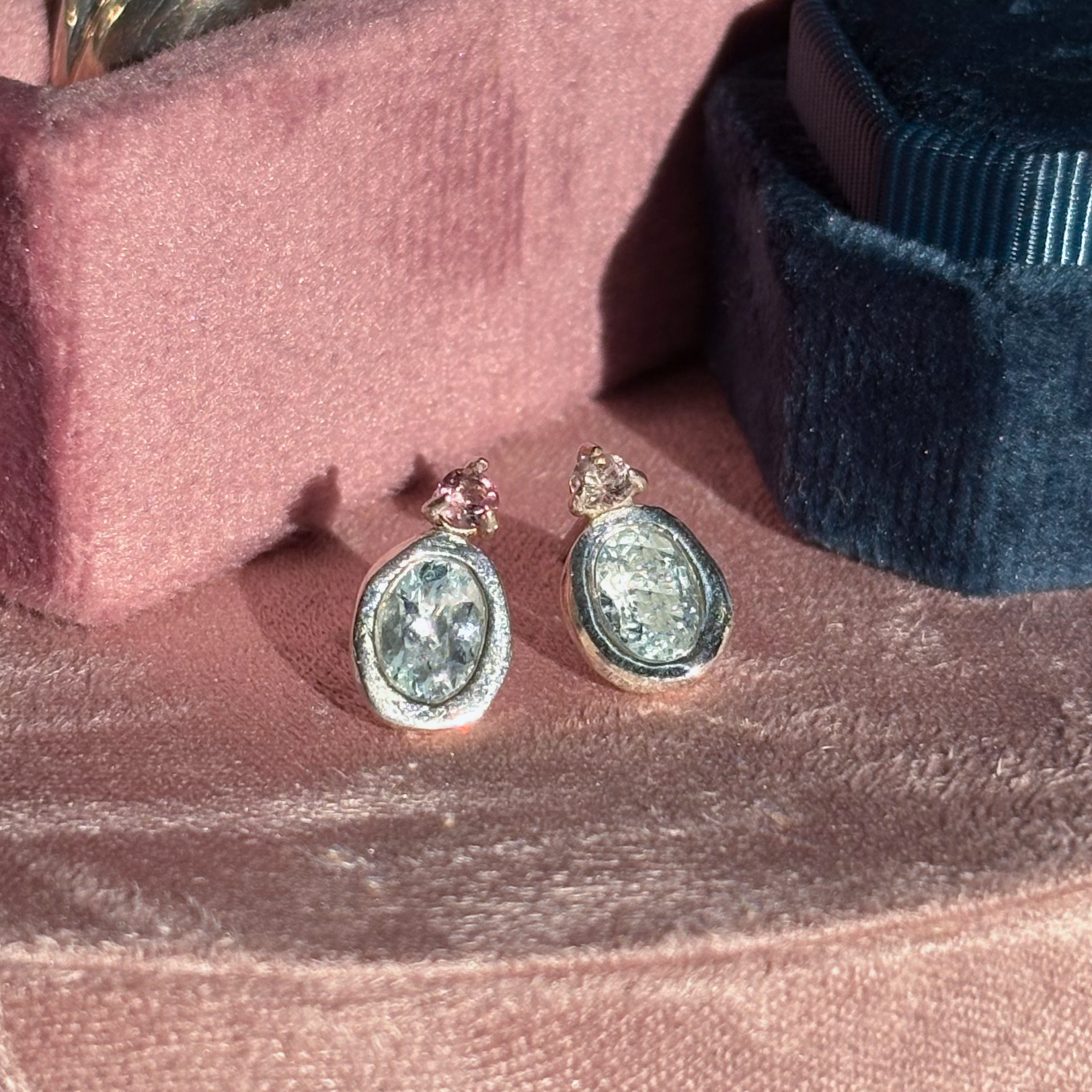 Aquamarine Pebble Earrings