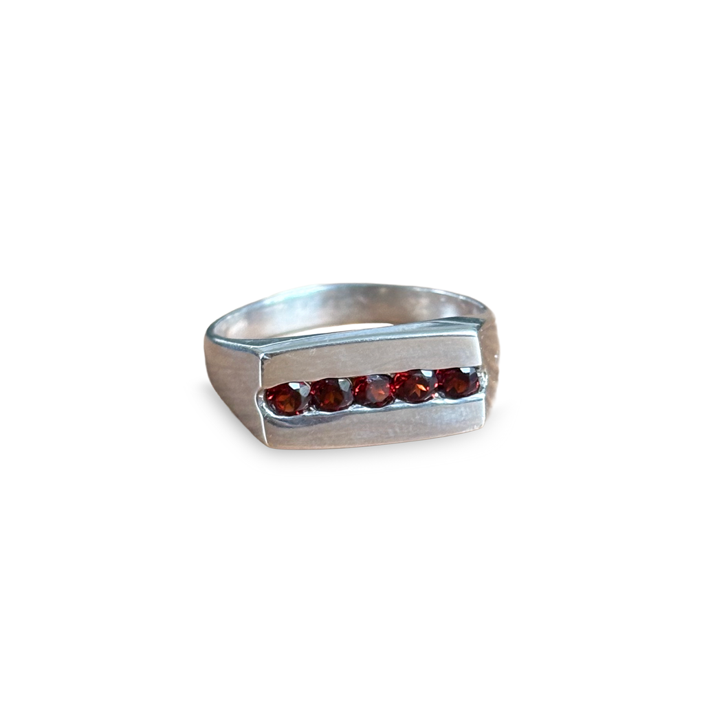 Garnet Row Ring