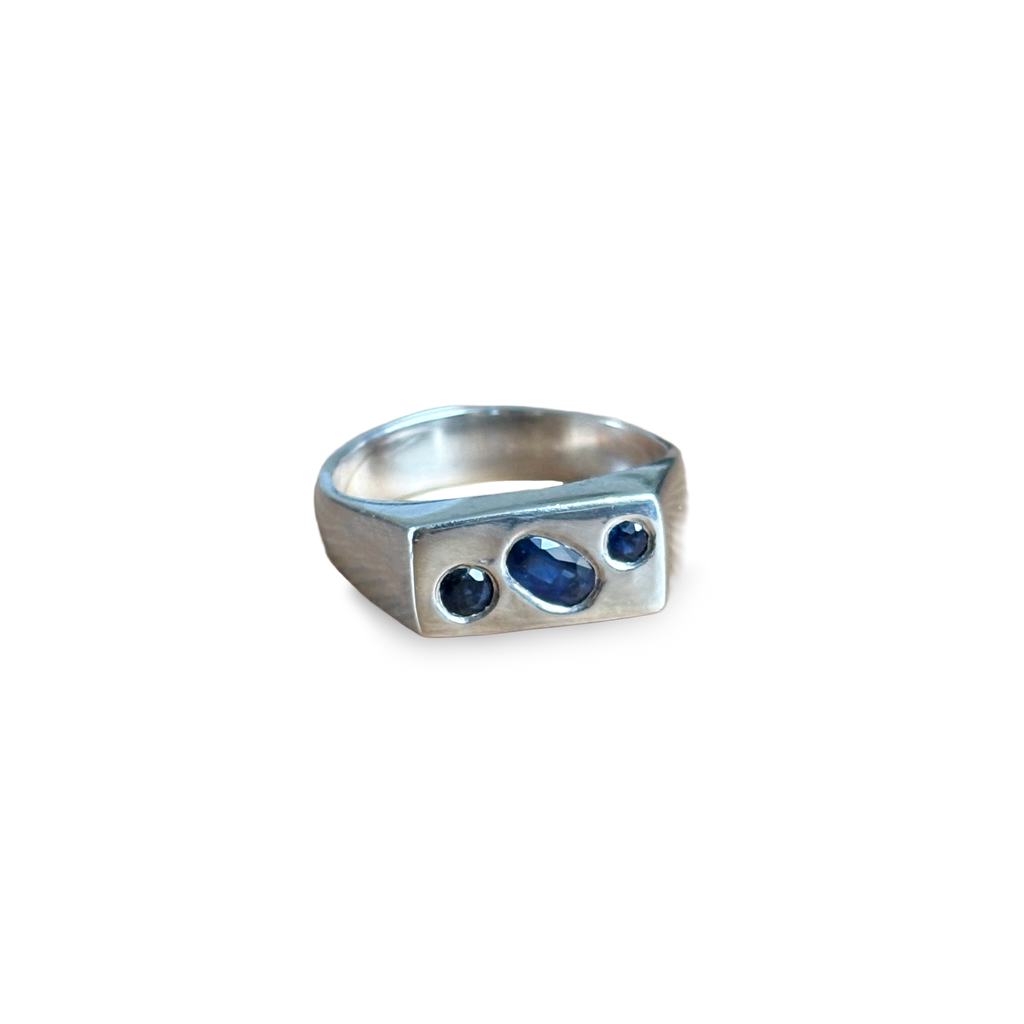 Sapphire Triple Bar Ring